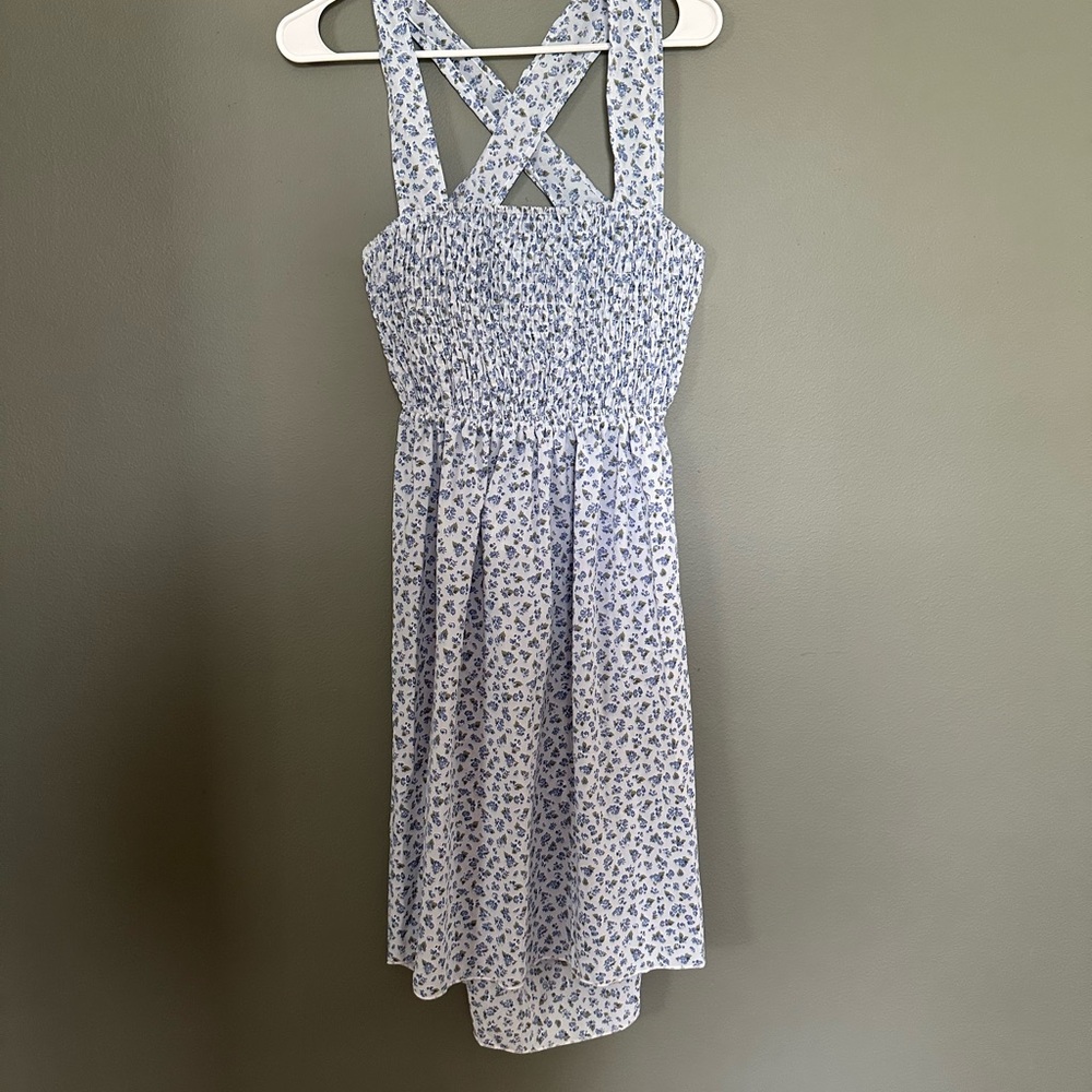 Source Unknown Blue Floral Mini Dress